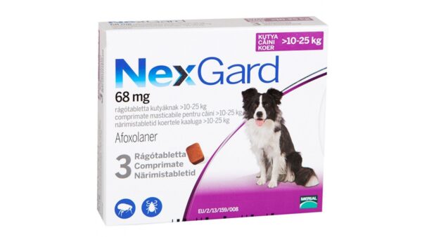 NexGard L comprimate masticabile, 10-25 kg, 1 comprimate