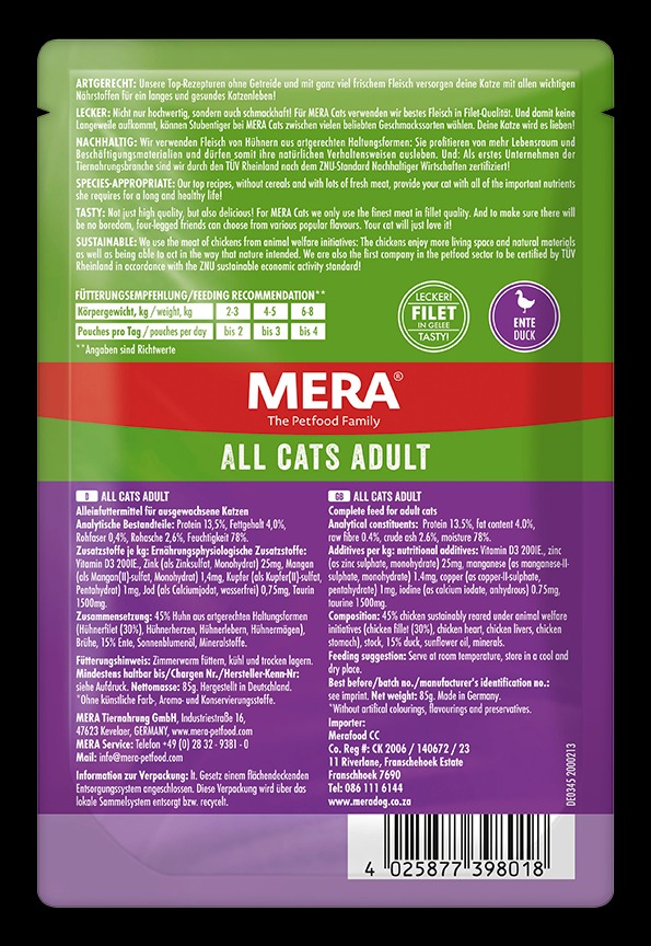 Mera all cats adult ente (rață) 85gr - imagine 2